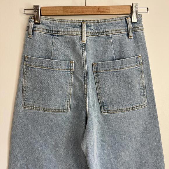 Zara Women's Size US 13-14 Years Old High Waisted Wide Flare Leg Jeans Pants - Picture 5 of 9